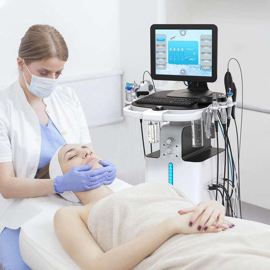 13-in-1 Hydradermabrasion Machine with AI Skin Analyzer - Full Device View - Doristek
