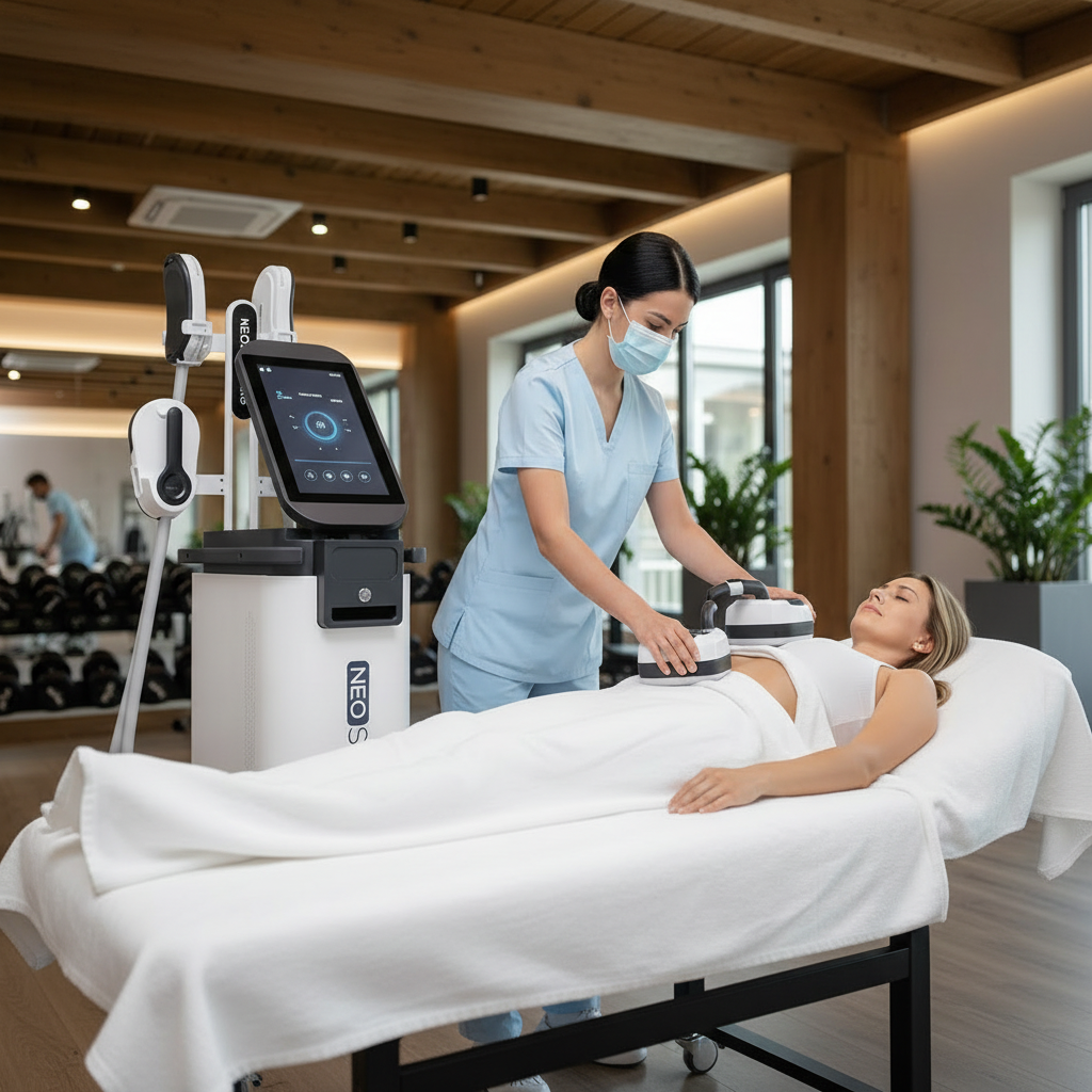 Therapist operating Perfect Sculpt Neo on client